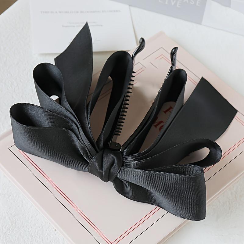 1 Stück Satin-Schleife Haarspange Eleganter Stil Mehrere Farben Perfekt für Tägliche Formelle Looks Haarschmuck Damen Retro-Inspiriertes Styling