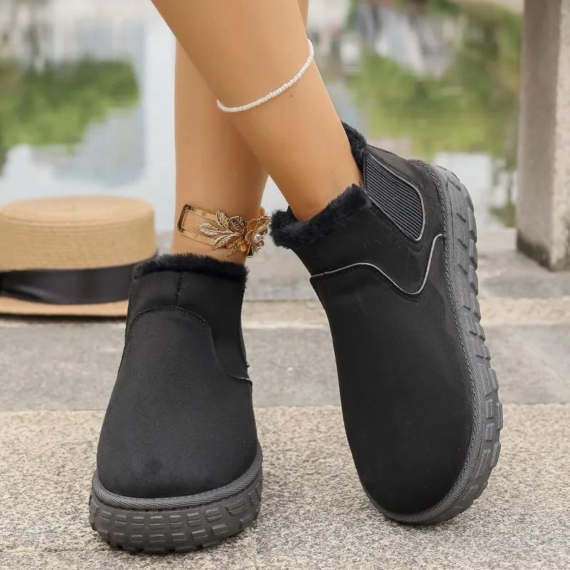 Fashion Ladies Shoes 2025 Ankle Women's Boots Fashion Round Toe Casual Winter Plus Velvet Keep Warm Comfortable Best Seller Snow Boots