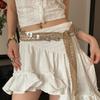 Ethnic Style Cotton and Linen Woven Belt Thin Silver Leaves Waist Chain  Spicy Girls