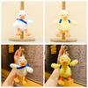PP Cotton Glasses Duck Plush Keychain Fluffy Plush Doll Pendant Yellow Duck Plush Keyring  Unisex