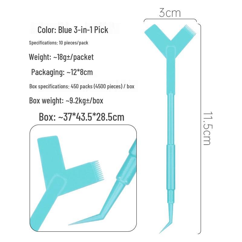 3-in-1 Eyelash Curler & Eyebrow Brush Comb Set (10 Pieces)