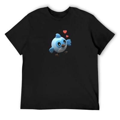 Flutter Dash Love Bird T-Shirt Oversized Graphic Tee Summer Top Men Clothing