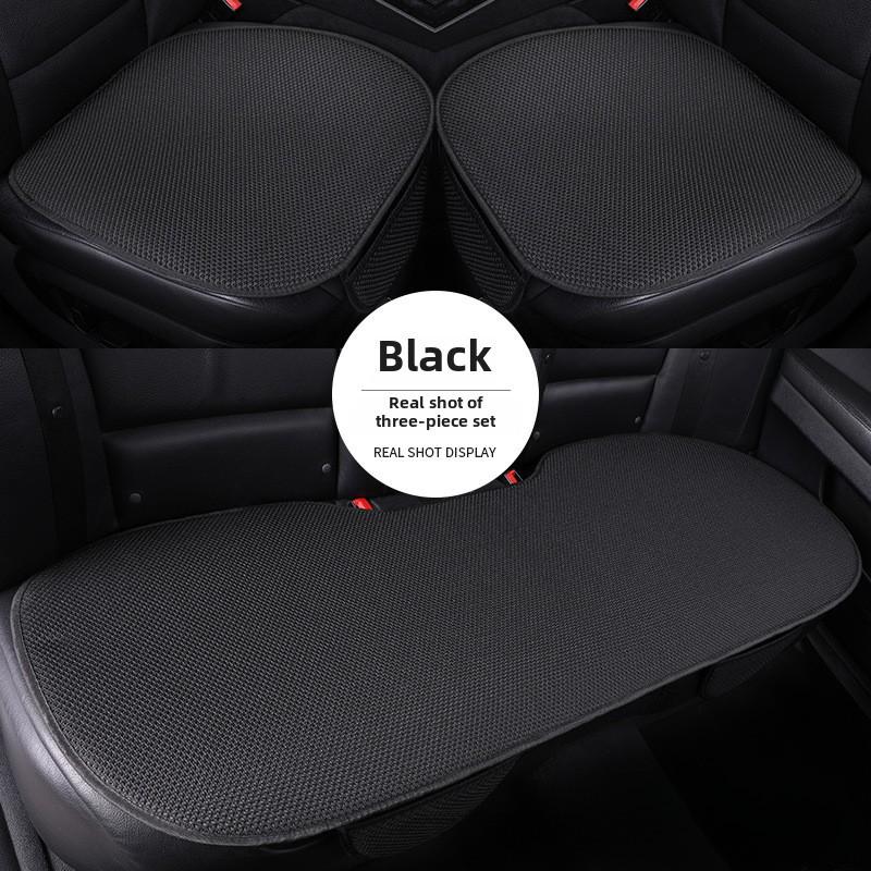 Universal Ice Silk Car Seat Cushion Set - Breathable, Non-Slip, Cooling, No Backrest (3-Piece)