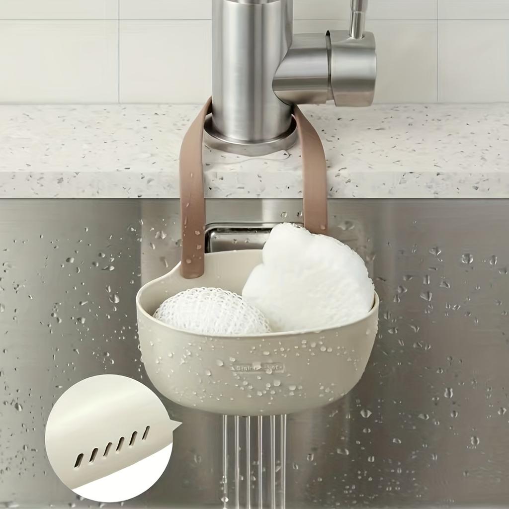 Kitchen Sink Holder Hanging Drain Basket Adjustable Drain Rack Soap Sponge Holder Faucet Holder Kitchen Accessories