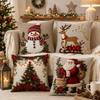 Soft Throw Cushion Case 2D Printed Snowman Pillow Cover Christmas Pillow Covers  Living Room
