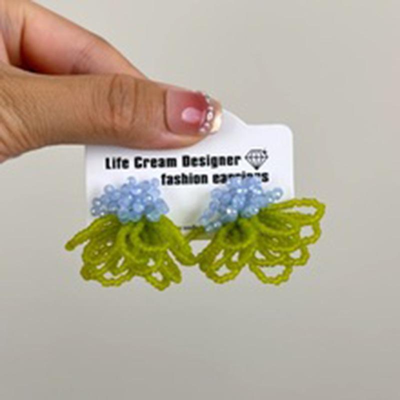 Summer Dopamine Colored Flower Stud Earrings Women's Vacation Atmosphere Versatile Earrings Fashion Smudge Temperament Earrings