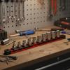 Magnetic Socket Organizer Rack With Strong Magnetic Base And Adjustable Slider For Garage Workshop