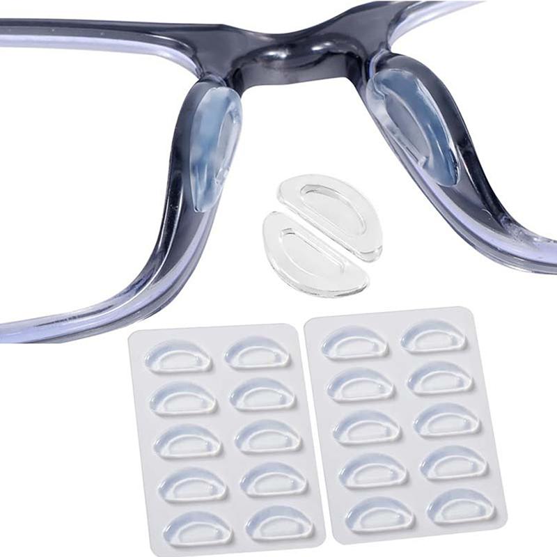 5Pairs Eyeglasses Anti Slip Nose Pads Soft Silicone Adhesive Glasses Nose Pads For Plastic Frame Glasses Sunglasses(Black/White)