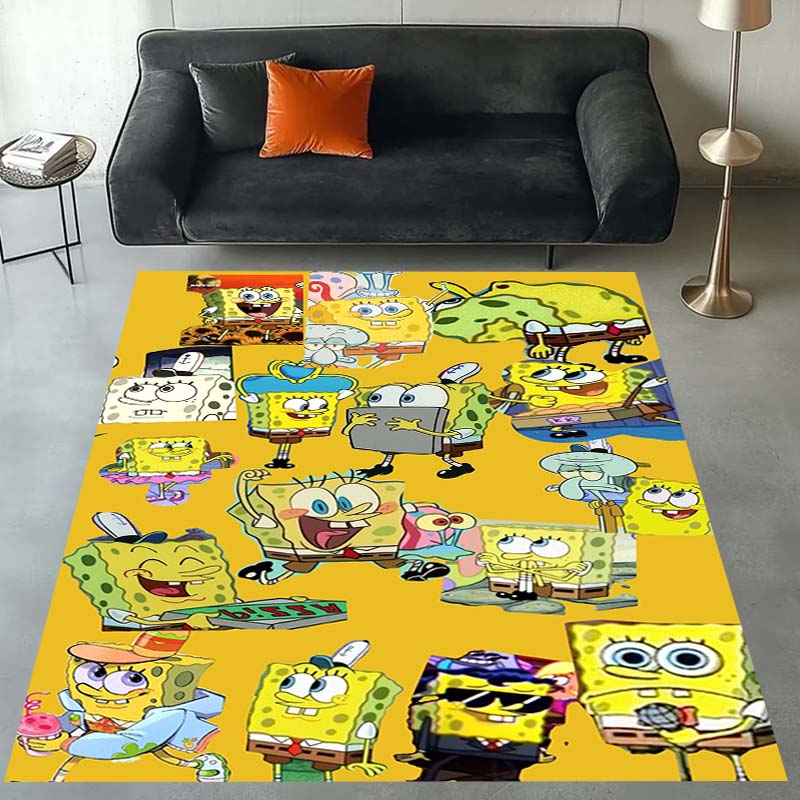 3D S-SpongeBob Patrick Star Cartoon Carpet Rug for Playroom Bedroom Living Room Sofa Home Decor,kids Area Rug Non-slip Floor Mat