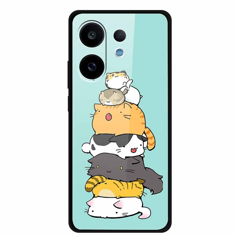 For Vivo V60 5G Glass Case Fashion Cool Animal Tempered Glass Back Cover Case For Vivo V 60 2025 Phone Cases 6.77" Fundas Coques