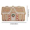 Cartoon Christmas Carpet Non-Slip Palace Shaped Gingerbread House Kitchen Rug Xmas Bedroom Welcome Doormat Christmas Decoration
