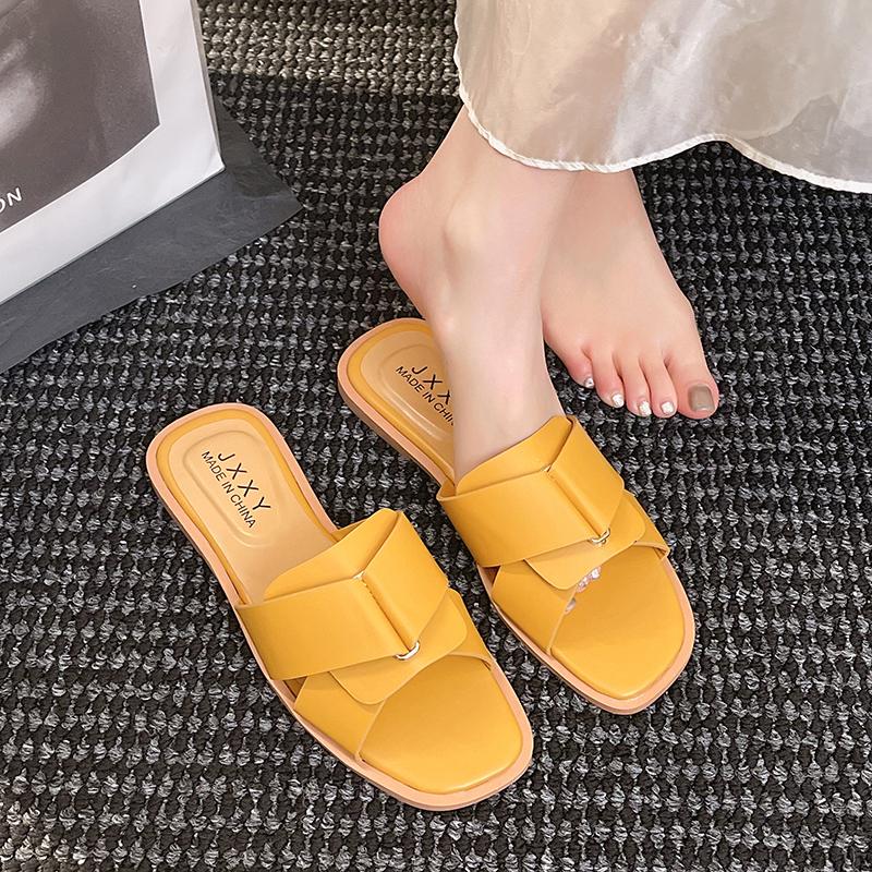 

Comfortable New Casual Round Toe Colorful Women s Flat Slippers 35 жёлтый