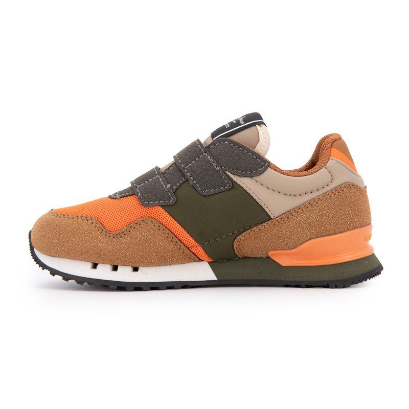 Baskets à scratch london nut brown suédine Enfant PEPE JEANS