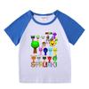Kids' Summer Color Block Sports Set: Short Sleeve T-shirt & Hot Pants