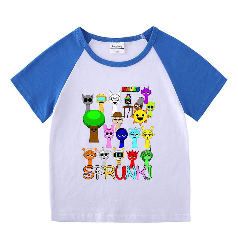 Kids' Summer Color Block Sports Set: Short Sleeve T-shirt & Hot Pants