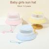 Baby Bucket Hat 50cm 1-3 Years Summer Thin Mesh Breathable Kids Sun Hat Toddler Boy Girl Cap Beach UV Protection Korean Style