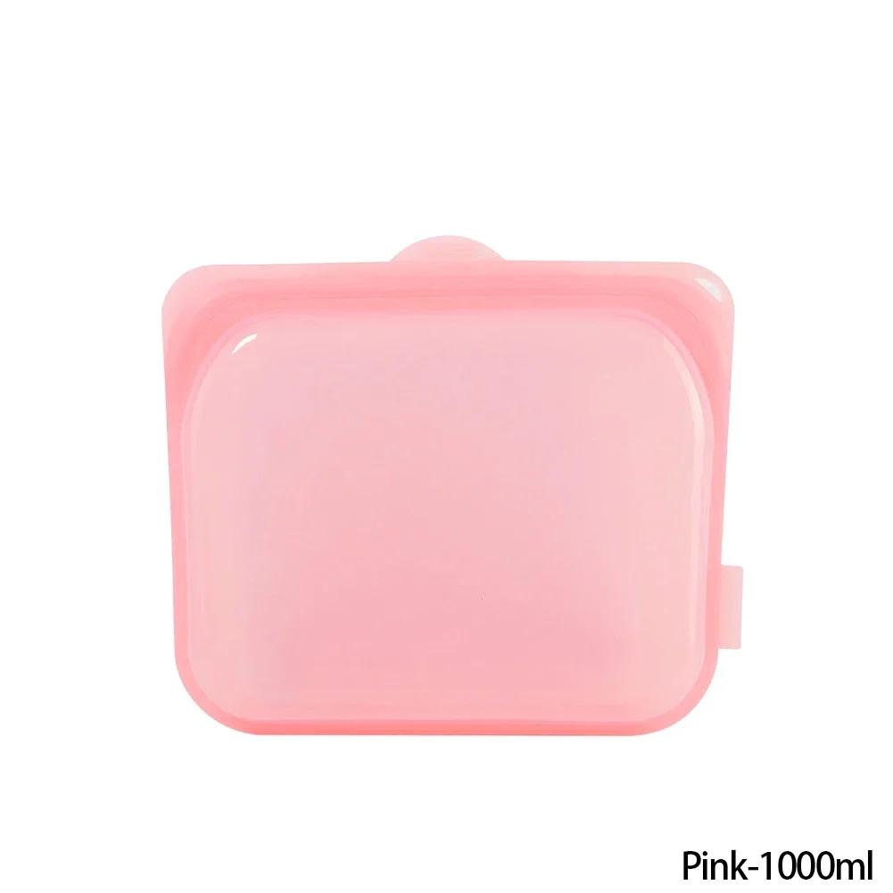 1 buc. Pungă Alimentară Reutilizabilă din Silicon, Container Alimentar pentru Congelator, Rezistent la Căldură, Etanș, Pungi pentru Păstrarea Prospețimii, Pungi de Sigilare pentru Sub-ambalare