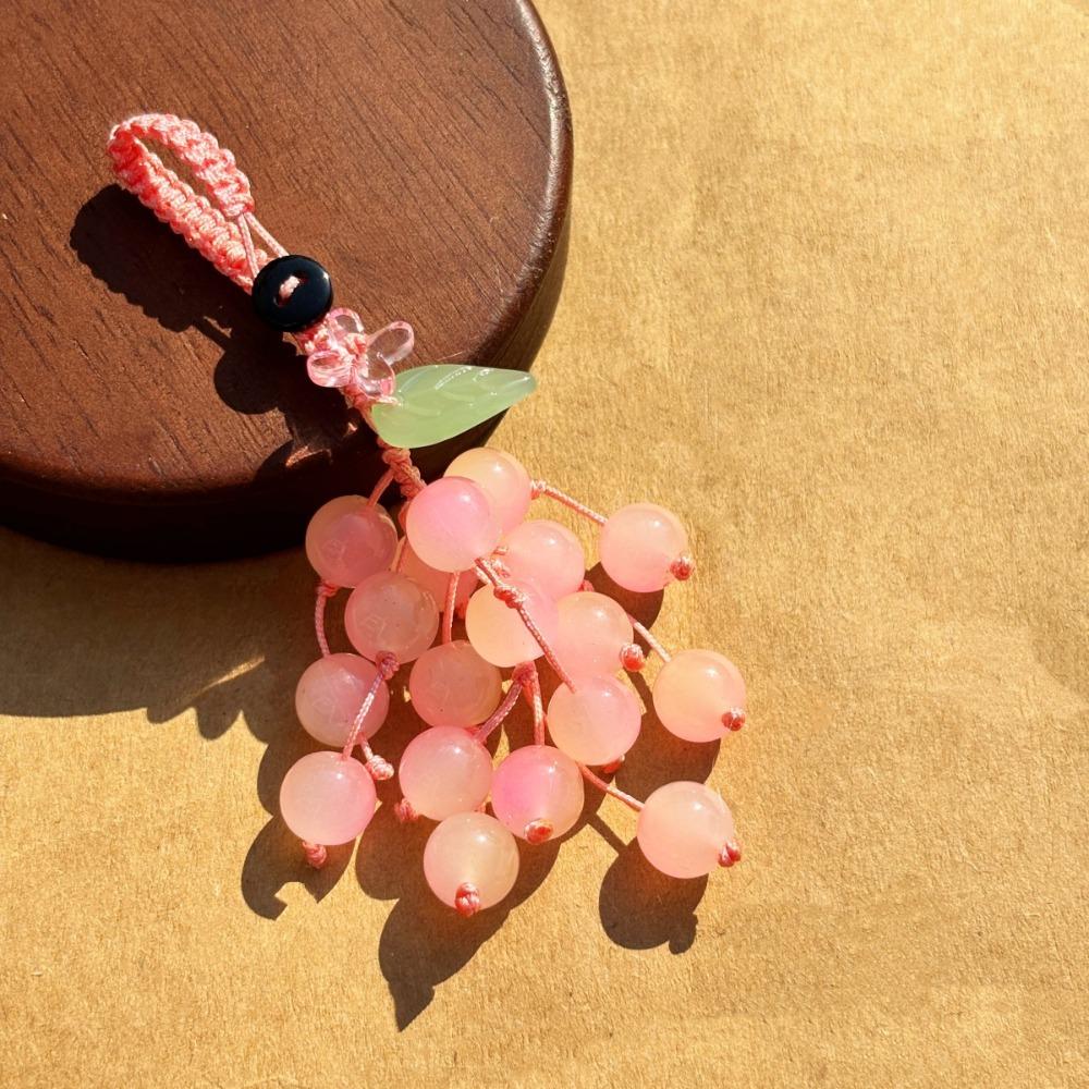Chinese Style Lucky Pendant Cute Grape Design Bag Hanging Ornament Key Chain Birthday Gift