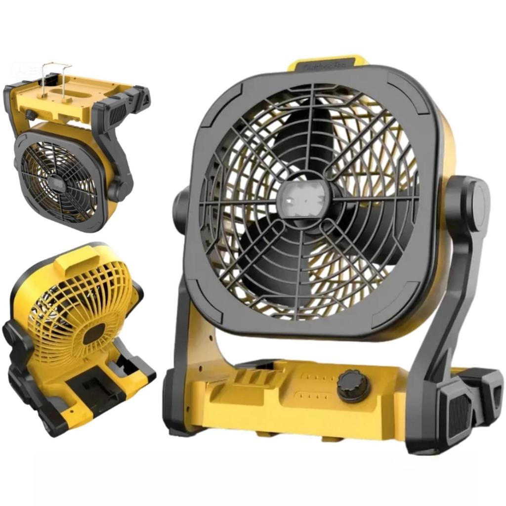 Dual-Use Cordless Lithium Battery Fan for Outdoor and Camping - Compatible with DeWalt, Makita, Milwaukee.