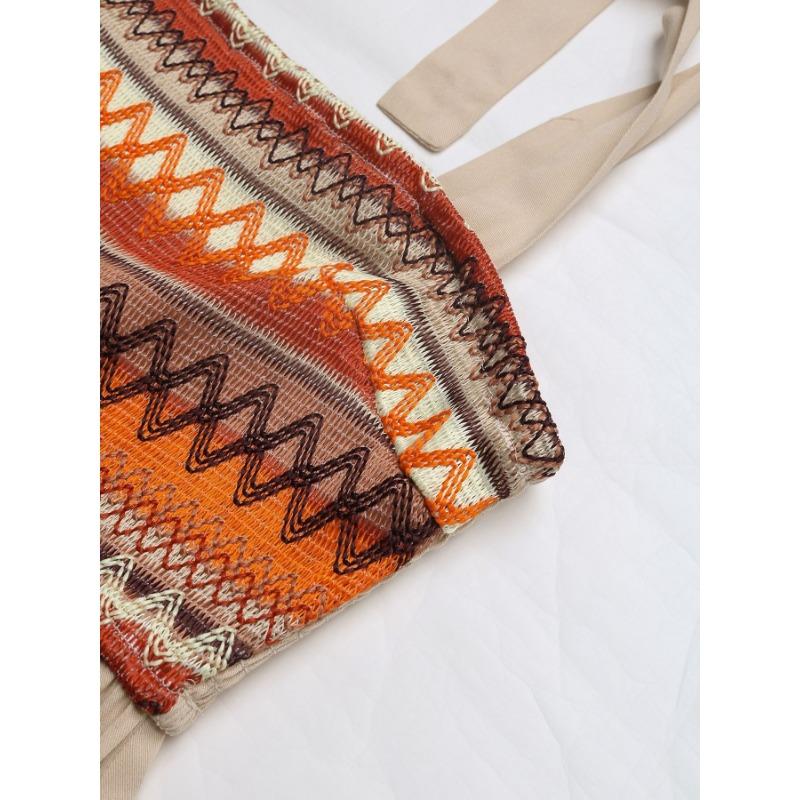 Rochie de vară pentru damă Rochie cu șireturi în mozaic stil etnic