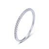 925 Sterling Silver Diamond Zircon Women's Minimalist Luxury Ring – Stackable for Index or Pinky Finger.