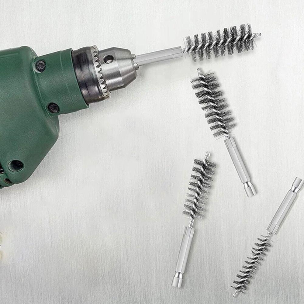 Specifications Convenient Wire Pipe Brush Wire Brush Hexagonal Rod Set Electric Drilling Brushes