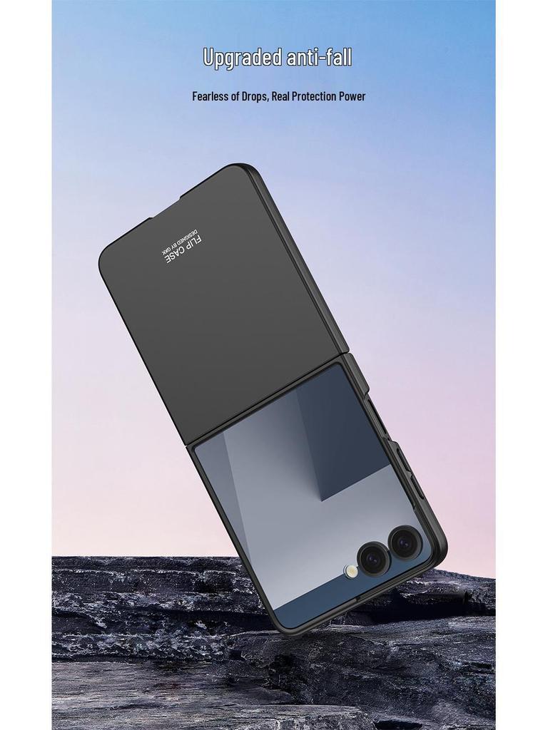 GKK Solid Color Anti-drop PC Case for Samsung Z Flip7 - Large Window, Skin-feel, Cross-border, Foldable Screen Protection