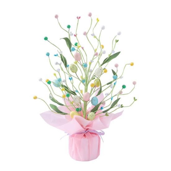 Künstliche Oster-Topfpflanzen 42 cm Osterei-Baum Tischdekorationen mit Pfeifenreiniger-Karotten Künstliche Blumen für Kaminsims Kamin Haus Frühling Dekor