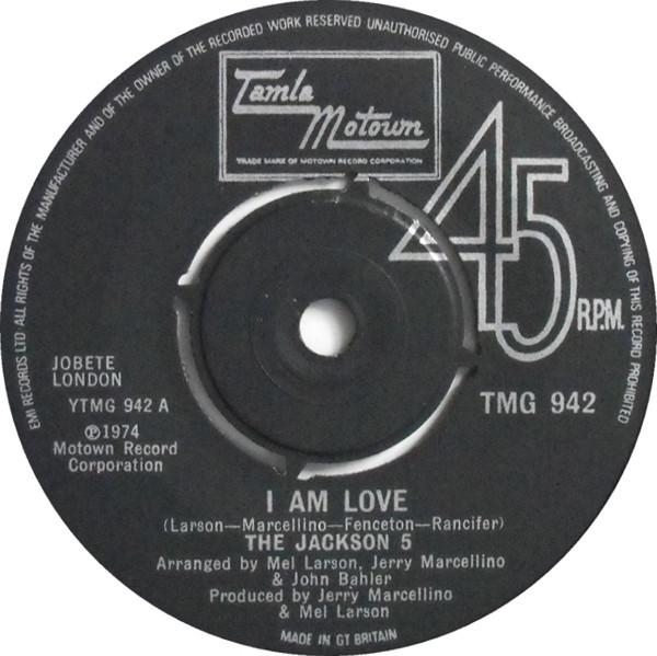 

7inch Record JACKSON 5 - I Am Love TMG942 Tamla Motown 1975 UK Soul/Funk Used