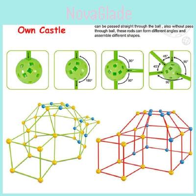 Diy Kids Building Tent Kit With Plastic Connectors For Imaginative Play And Parentchild Interaction