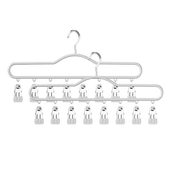 1/2/3Pcs Coat Hanger with 8 Clips Multi-Function Storage Hanger Space-Saving Hanging Wardrobe Organizer Jeans Skirts Scarves Belts Towels Accessories