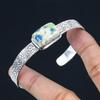 Natural K2 Jasper Gemstone Bangle White Adjustable 925 Sterling Silver Jewelry