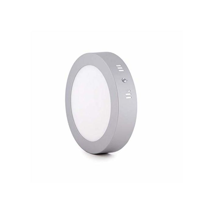 Spot LED encastré rond - Iluminación Ibérica - Lot de 5 - 7 W - Cadre argenté - Lumière chaude (3200K)