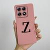 For Xiaomi 14T Pro Case Xiaomi 14T Pro Cover Mi 14T Pro Luxury Initial Letters Square Phone Case Matte Shockproof TPU Back Cover
