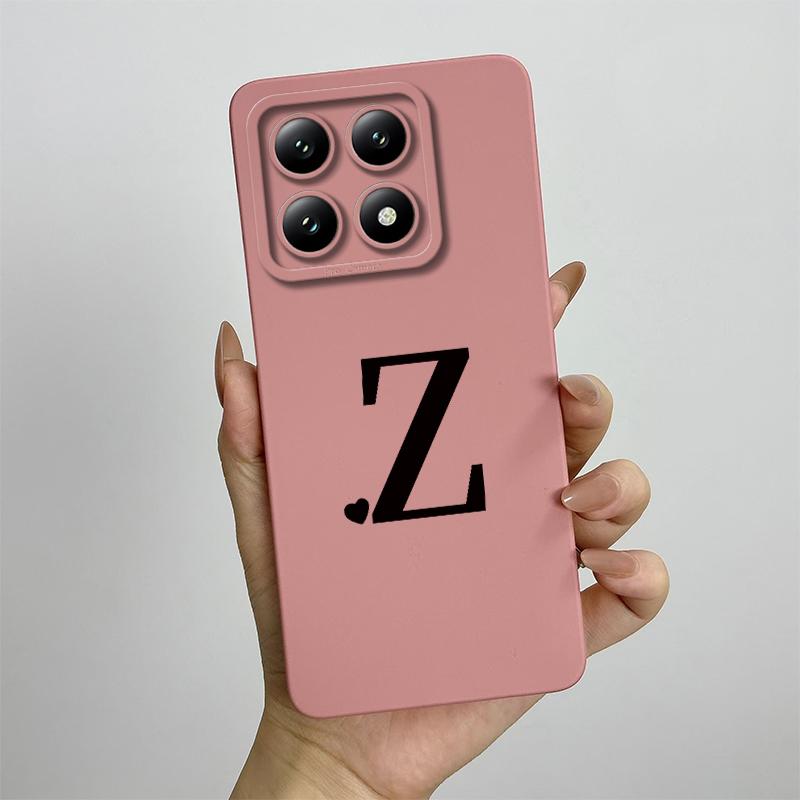 

For Xiaomi 14T Pro Case Xiaomi 14T Pro Cover Mi 14T Pro Luxury Initial Letters Square Phone Case Matte Shockproof TPU Back Cover Xiaomi 14T