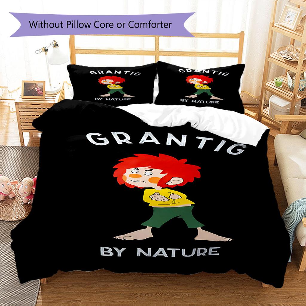 Meister Eder und sein Pumuckl Pattern Bedding,Quilt Set Quilt Cover Pillowcase Home Birthday Gift(1 * duvet cover + 2 * pillowcase, without core)