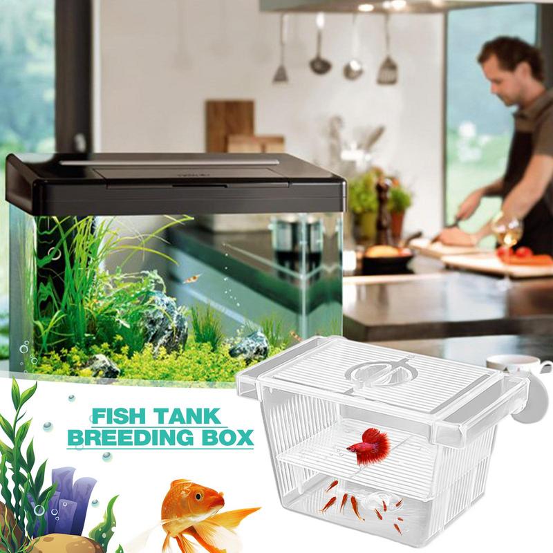 Fish Breeding Box Acrylic Hatchery Incubator Fish Tank Divider Aquarium Breeder Box Hanging Fish Tank Breeder Isolation Box