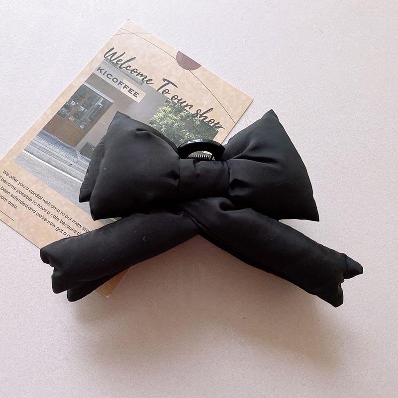 

Преувеличенный бант из губчатой ленты, заколка для волос для девочек, элегантный большой зажим для волос, шпильки, женские модные аксессуары для волос чёрный