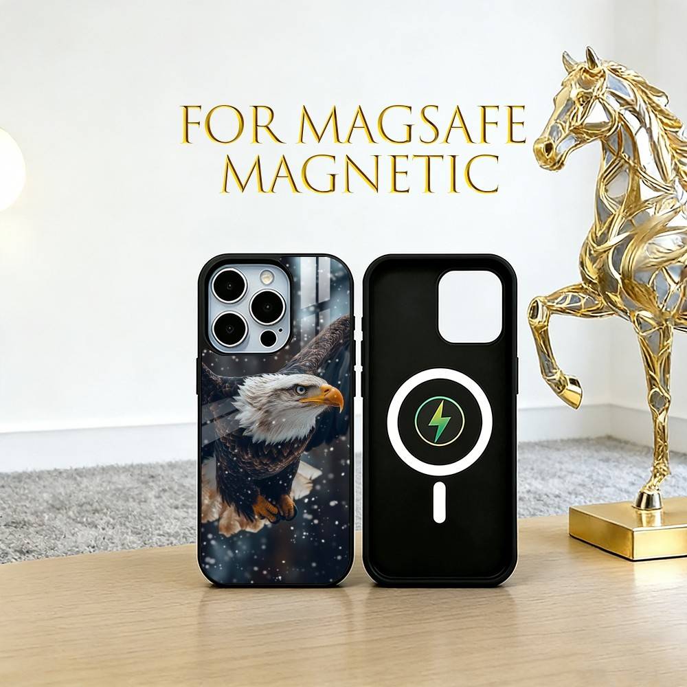 Eagle Phone Case For iPhone17,16,15,14,13,12,11 Plus,Pro Magnetic with Magsafe Wireless Charging