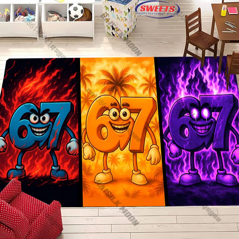 

1PC Bruh 6 7 Theme Carpet Rug for Living Room Bedroom Entrance Door Decor Mats, Kids Play Non-slip Mats Gifts Next Day Shipping 40x60cm