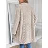 Women Double Sided Fleece Double Breasted Pockets Mid Long Casual Cardigan Coat