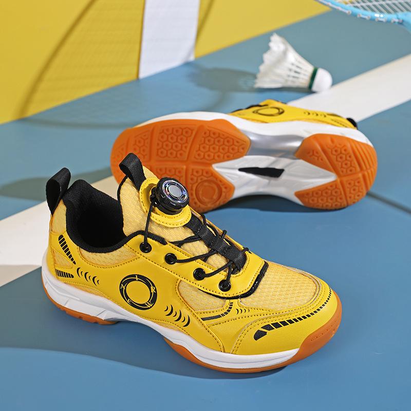 Team Captain All-Season Non-slip Badminton & Table Tennis Shoes with Breathable No-Tie Rotary Buckle for Men, Women, and Kids 31
