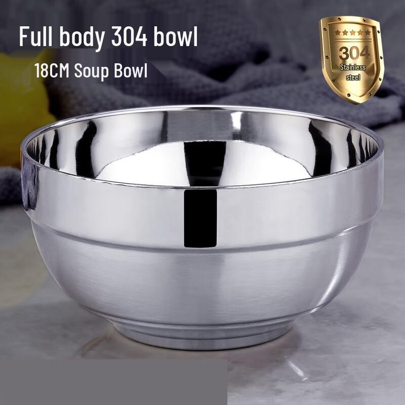 ZISIZ 3-Piece 304 Stainless Steel Double Wall Bowl Set