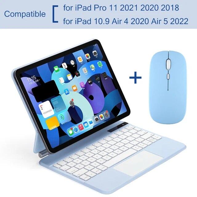 For Magic Backlit Keyboard Mouse Wireless 2022 for IPad Air 4 Air 5 Case for IPad Pro 11 2021 2020 Pro 12.9 Cover