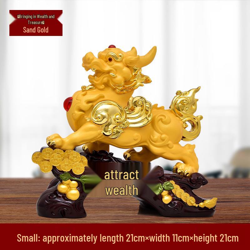 Lucky Pixiu Ornament Pair for Living Room, Office Desk, or Gifts