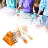 6Pcs Wide Flat Paint Brushes Set Wood Handle Paintbrush for Varnishes Acrylic Oil Watercolor Painting Stencil Painting