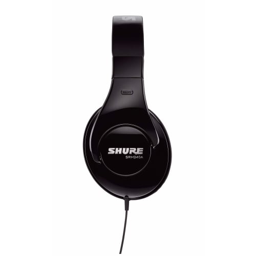 Shure Pro-Quality Headphones / SRH240A-BK-A Black: Closed-Back, Home Recording, DJing [2-Year Manufacturer's Warranty]