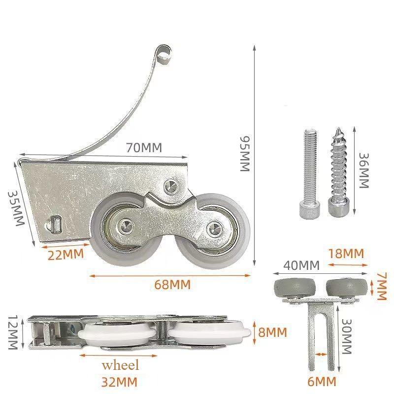 Slider Door Wheels Silent Sliding Door Wheels Single and Double Concave and Convex Nylon Wheels for Cabinet Sliding