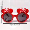 MINISO Minnie Mouse Cat Eye Fashion Glasses - Chic Fashion Party Accessories, Red and Black, Polka Dot Details, Plastic Frame