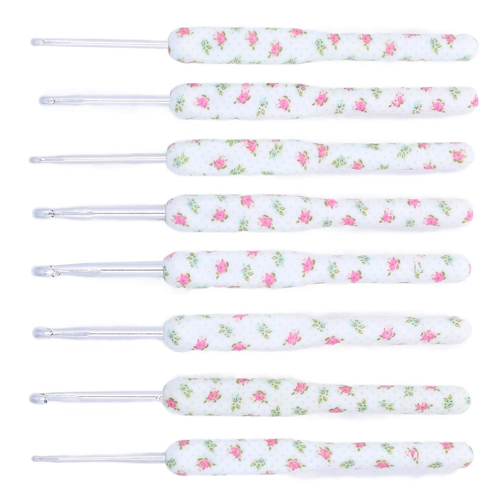 8pcs Crochet Hooks Ergonomic Design Comfortable Handle Easy Identification Compact Portable Knitting Supplies